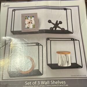 Black Display Shelves Modern Wall Decor